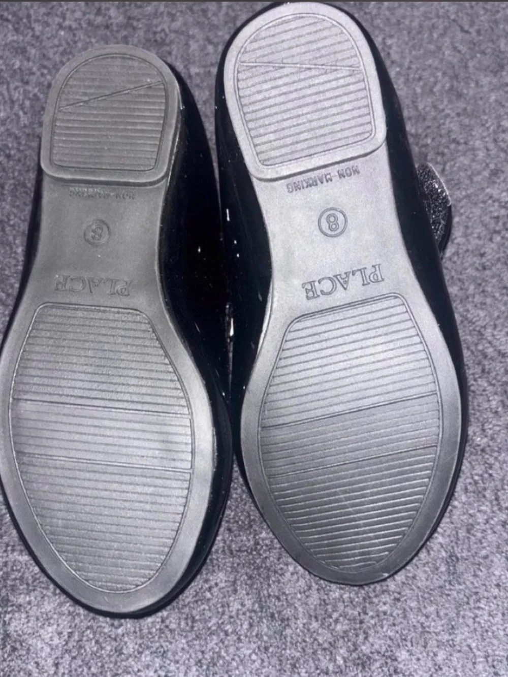 The Children's Place Black Patent Mary Janes with Jewel Strap